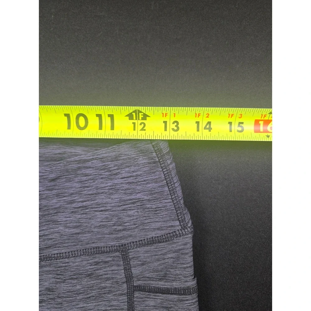 R8 Activewear Womens Grey Space Dye Mesh Panel Cropped Leggings Size M Pockets